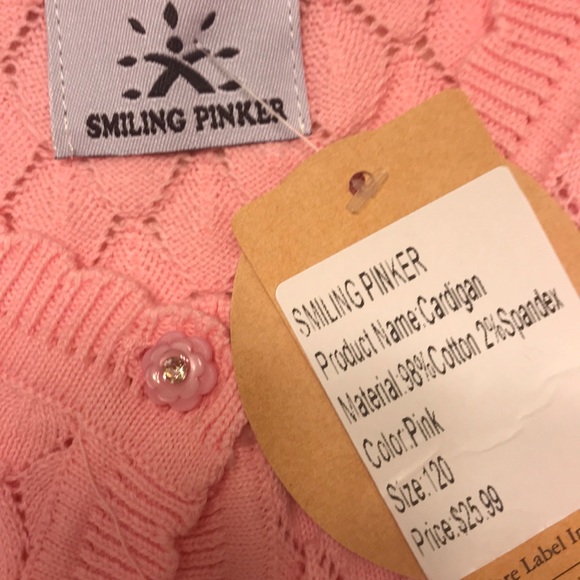 Pink cardigan with one button - Picture 2 of 2
